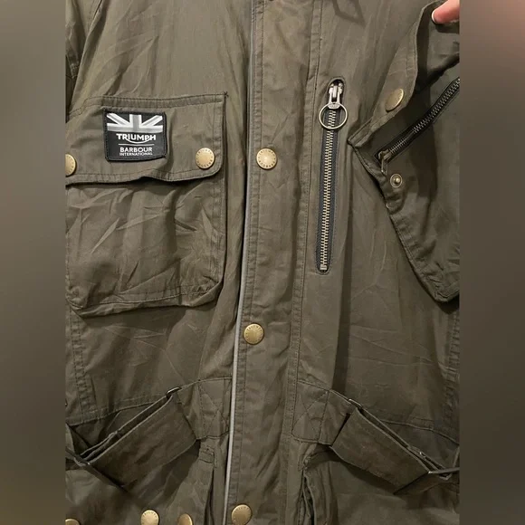 Triumph Motorcycles Barbour International Original Waxed Cotton Jacket - Picture 5 of 11